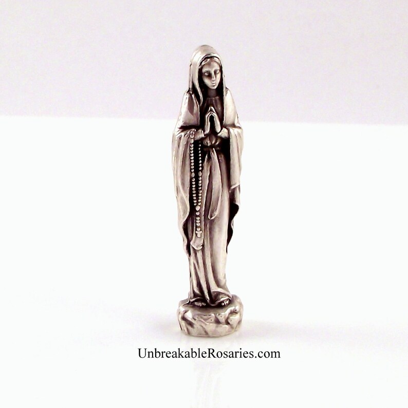 Italian Pocket Statue Virgin Mary Our Lady of The Rosary image 0