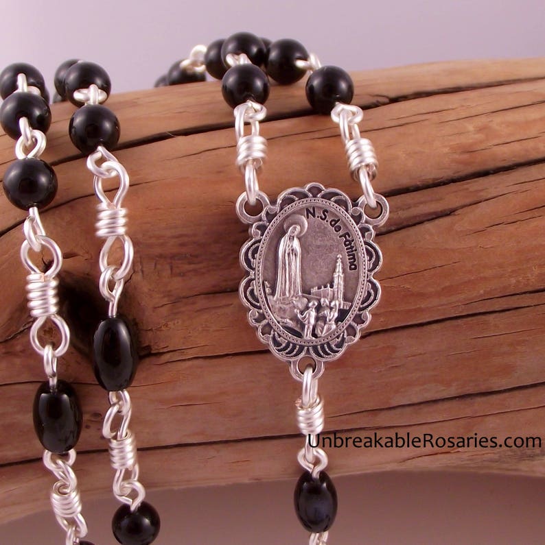 Our Lady of Fatima Rosary Beads With Sacred Heart of Jesus and Etsy