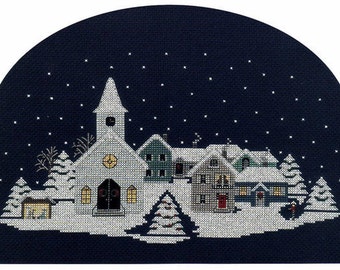 Christmas Eve Village Counted Cross Stitch Pattern