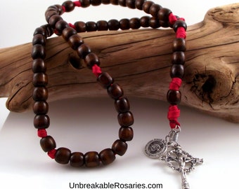 Paracord Rosary w Italian Nail Crucifix and Saint Michael Medal Made By Army Combat Veteran | Choice of Paracord Color