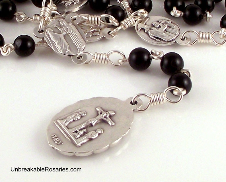 Seven Sorrows of Mary Servite Rosary Beads In Black Onyx by Unbreakable Rosaries image 3