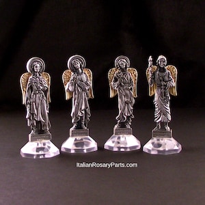 Mini Archangel Angel Saint Statues For Auto Car Dashboard, Made In Italy, Saint Raphael, Uriel, Michael, Gabriel