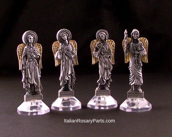 Mini Archangel Angel Saint Statues For Auto Car Dashboard, Made In Italy, Saint Raphael, Uriel, Michael, Gabriel