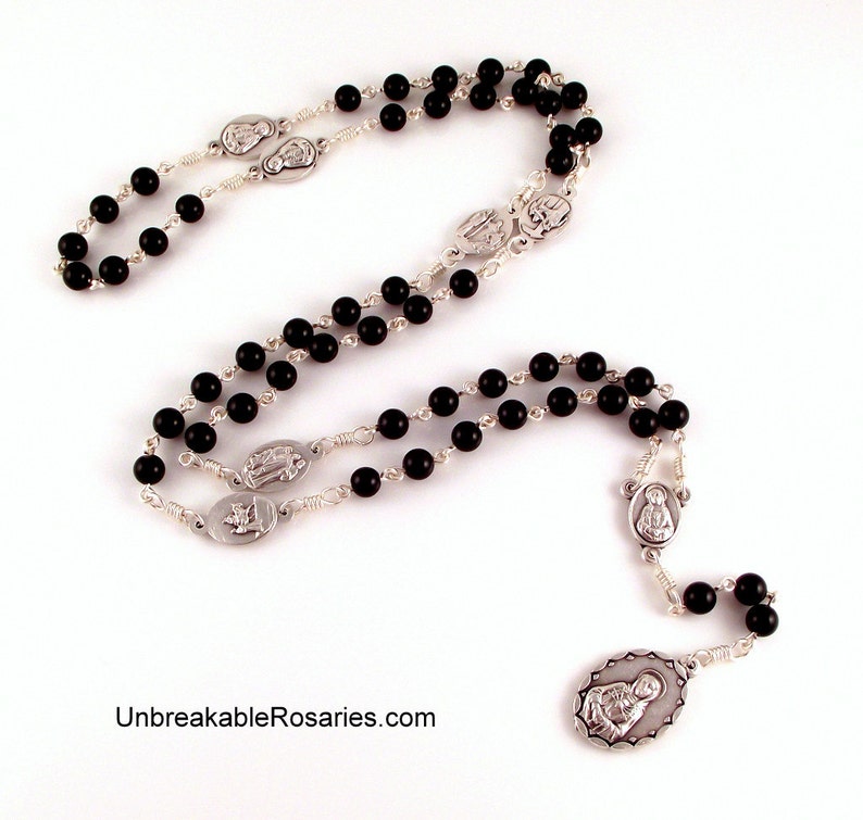 Seven Sorrows of Mary Servite Rosary Beads In Black Onyx by Unbreakable Rosaries image 4