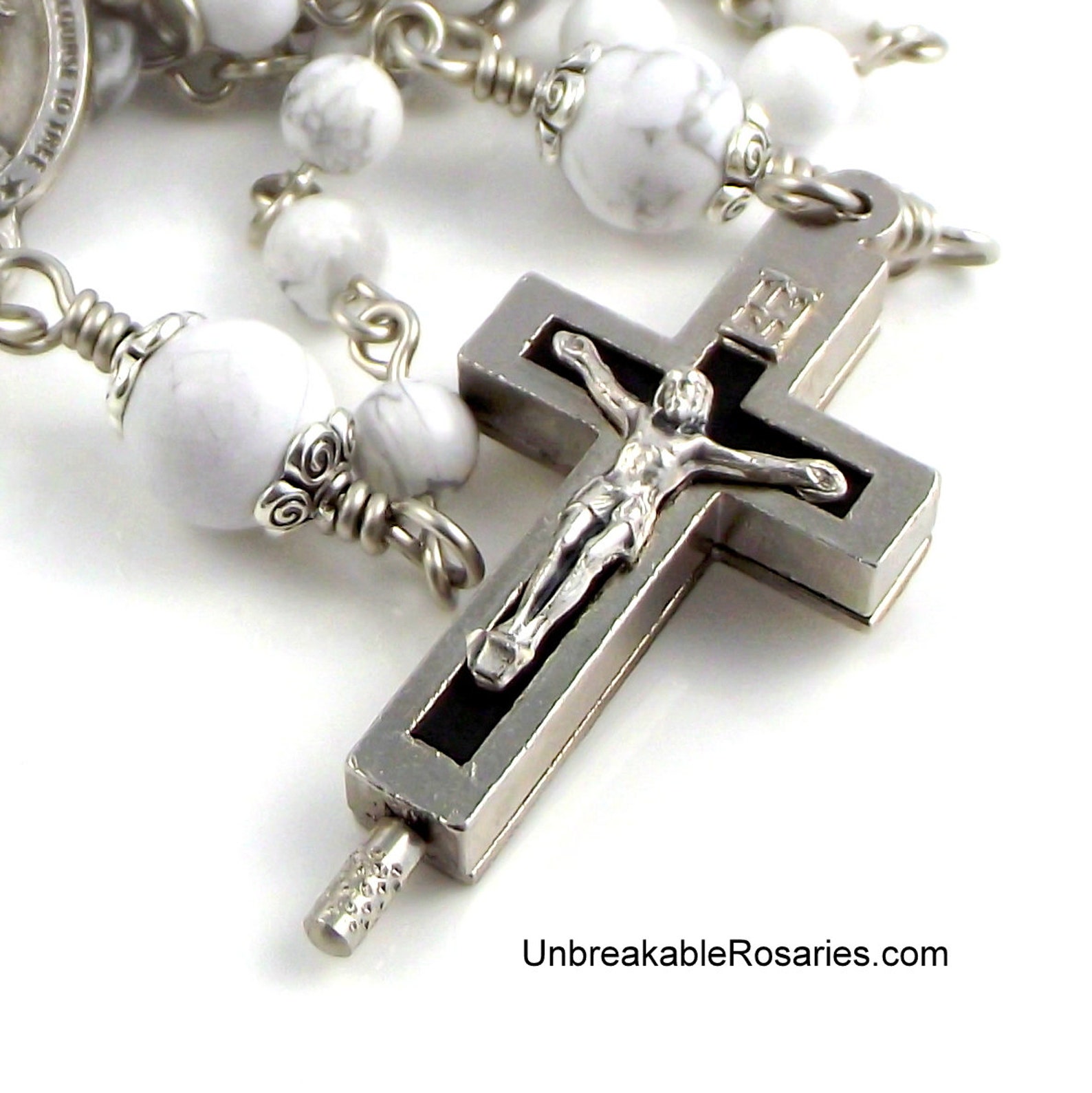 Six Decade Brigittine Carmelite Rosary Beads In White Etsy 1598