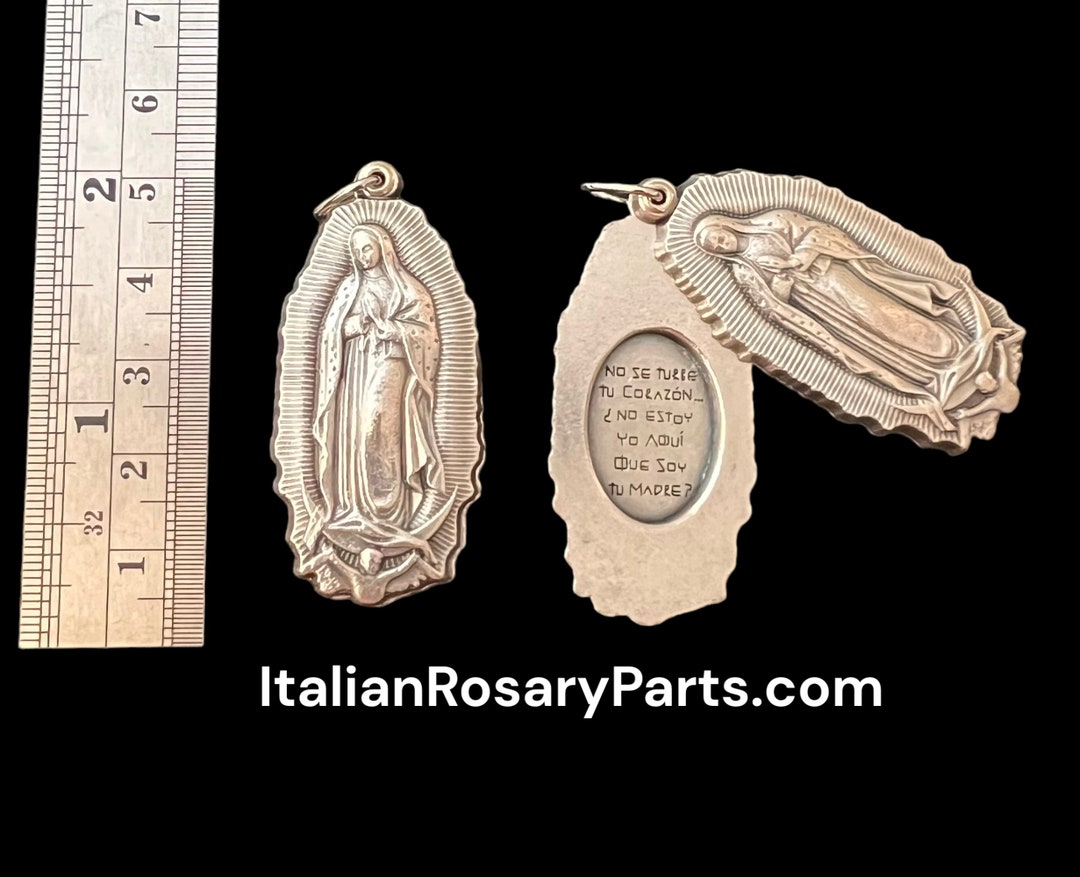 Virgin Mary Our Lady of Guadalupe Italian Swing Locket Slides Open
