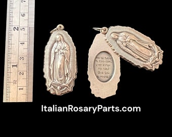 Virgin Mary Our Lady of Guadalupe Italian Swing Locket Slides Open Spanish Prayer and Color Image