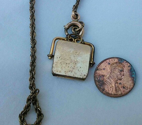 Antique Victorian Distressed Brass Watch Fob Lock… - image 5