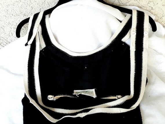 Vintage Fifties Black and White Swim Suit / Bathi… - image 9