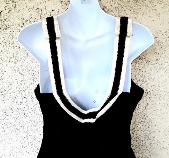 Vintage Fifties Black and White Swim Suit / Bathi… - image 7