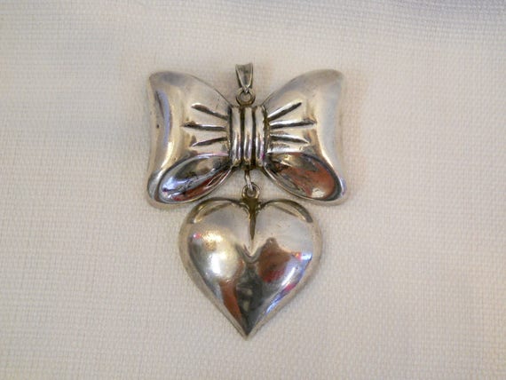 Vintage 1950s 50s Sterling Silver Pendant Brooch C