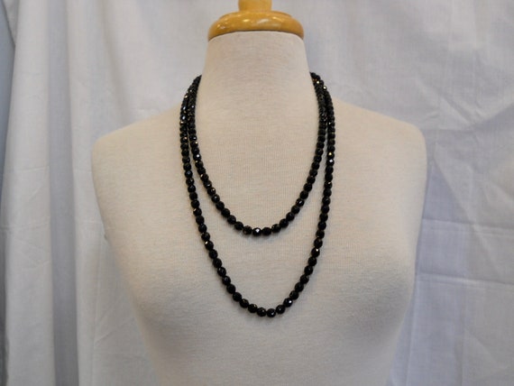 Vintage 1920s 20s French Jet Bead Necklace Flappe… - image 4