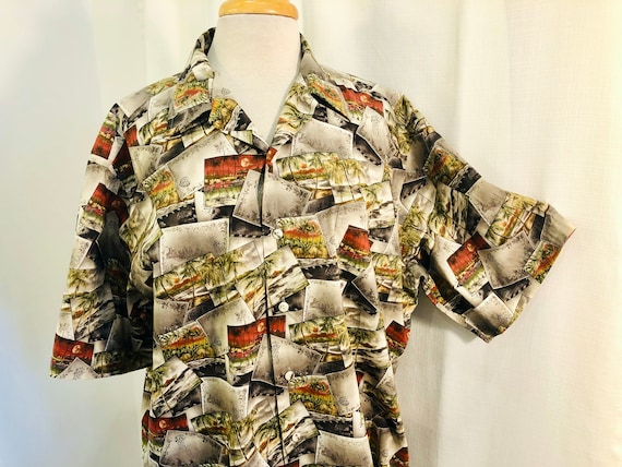 Vintage 1990s 90s Hawaiian Shirt by Burma Bibas P… - image 5