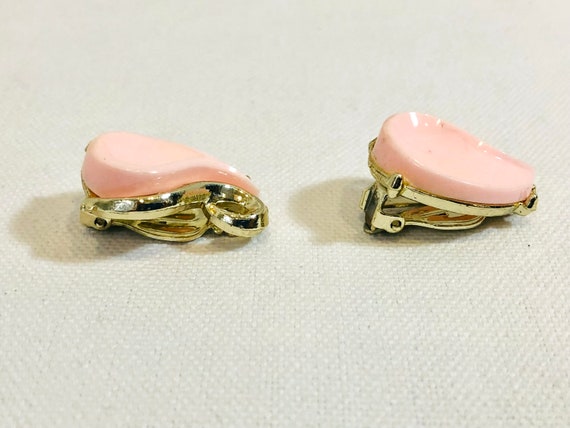 Light Pink Earrings Thermoset Jewelry Vintage 195… - image 3