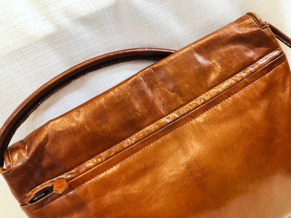 Burnt Caramel Brown Leather Envelope Purse by Per… - image 6