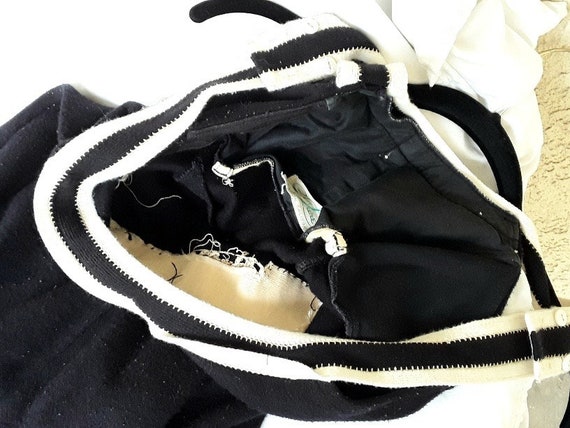 Vintage Fifties Black and White Swim Suit / Bathi… - image 10