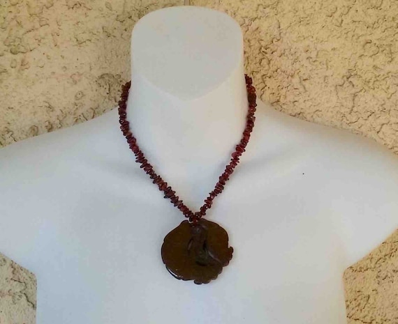 Vintage Early Nineties Garnet Cluster Beaded Neck… - image 4