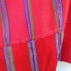 Vintage Seventies Guatemalan / Central American Red Floral Hand Made Embroidered Huipil or Blouse / Folk Ethnic Tribal Clothing image 4