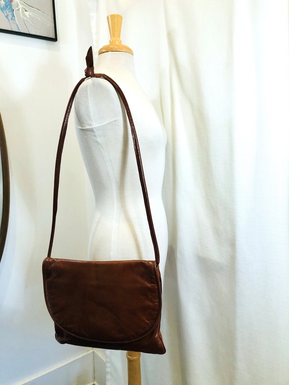 Burnt Caramel Brown Leather Envelope Purse by Per… - image 2