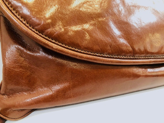 Burnt Caramel Brown Leather Envelope Purse by Per… - image 4