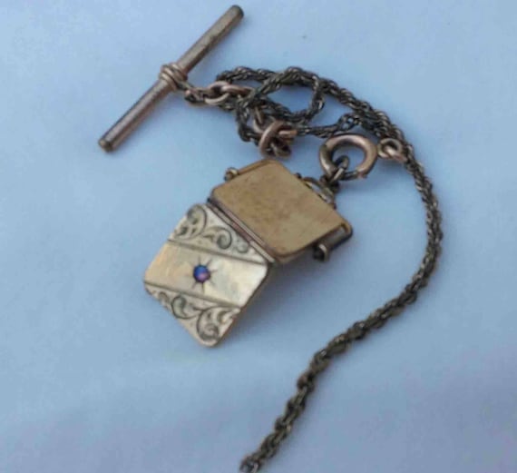 Antique Victorian Distressed Brass Watch Fob Lock… - image 7