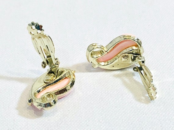 Light Pink Earrings Thermoset Jewelry Vintage 195… - image 7