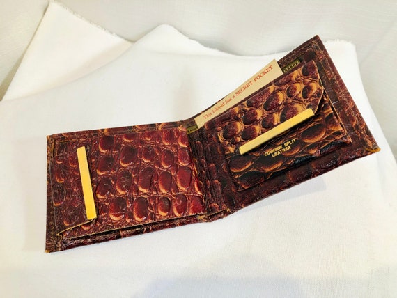 Brown Leather Wallet Vintage 1960s 60s Accessorie… - image 6