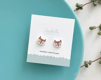 Handmade Fox Charm Earrings: Hypoallergenic Jewelry for Sensitive Ears