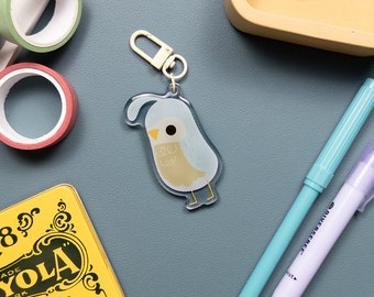 Quail Charm Epoxy Acrylic Keychain: Adorable Keychain for Nature Lovers