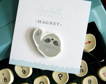 Illustrated Sloth Handmade Magnet