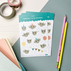 Ensemble d'autocollants en vinyle pour fête des hiboux avec 11 illustrations vraiment mignonnes pour des agendas, des cahiers, des bouteilles d'eau et de la papeterie