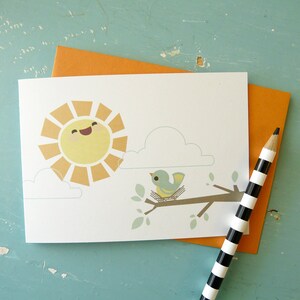 Cartão ilustrado Sunshine and Bird (único)