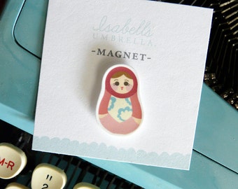 Illustrated Matryoshka Doll Handmade Magnet