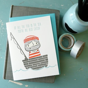 Sailor Love, Anniversary, Friendship Illustrated Letterpress Notecard (Single)
