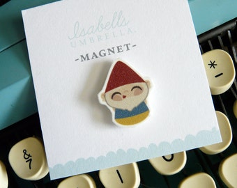 Illustrated Gnome Handmade Magnet