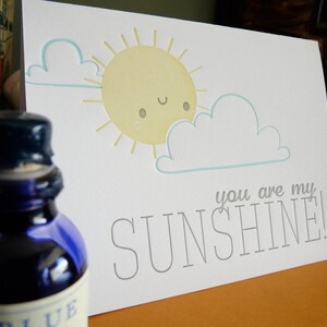 You Are My Sunshine Illustrated Letterpress Notecard Single image 2