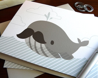 Bernie the Whale Illustrated Notecard (Single)