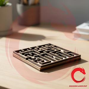 Plantilla SVG para corte láser de laberinto de dos niveles. Modelo 3D de laberinto de madera de dos niveles. Juguetes. Archivos vectoriales: DXF, EPS, PDF, AI. Para CNC.