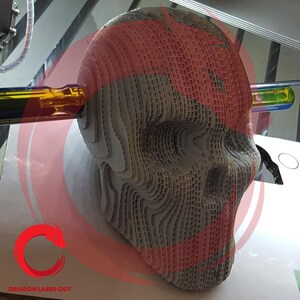 Paquete SVG de rompecabezas 3D de cráneo humano de madera cortado con láser, archivos SVG de madera Glowforge, archivo de plantilla vectorial DXF, PDF, EPS, patrón de dragón CNC
