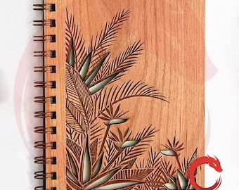 Laser cut laser engraving notebook cover SVG glowforge wood covers vector files Vector template puzzle Laser cut file DXF Pdf Png Eps cnc