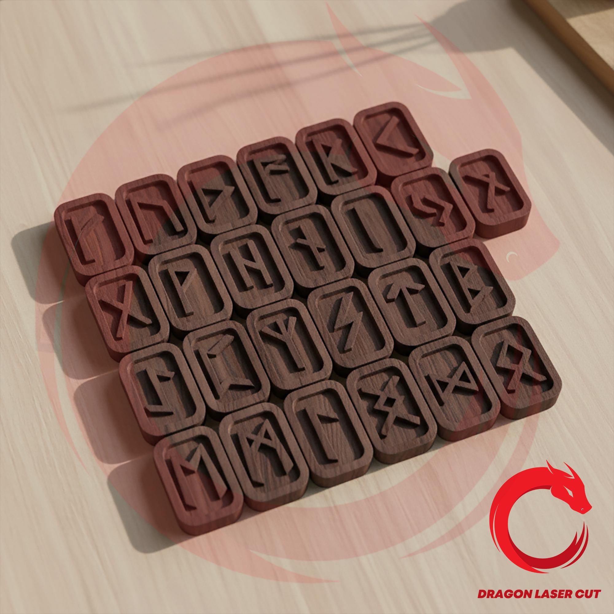 Laser Cut Wooden Set of Runes SVG File Glowforge Wood Celtic Runes DXF ...