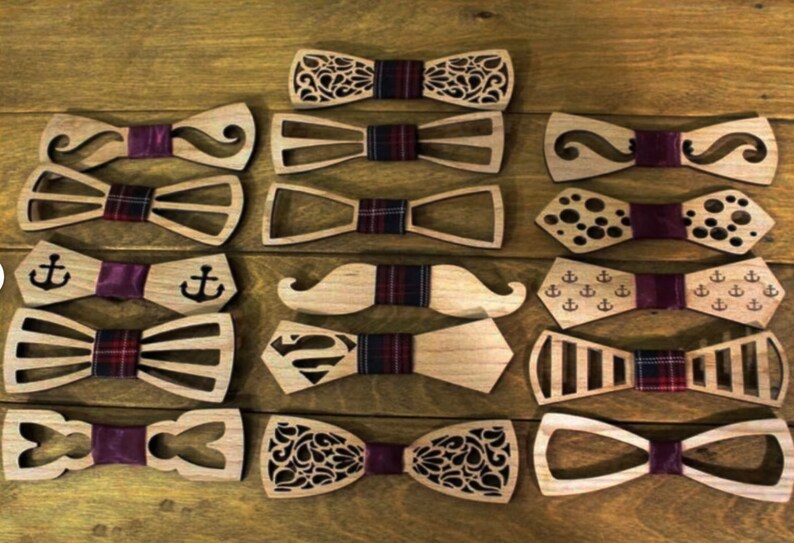 Laser Cut Set of 50 Bowties Bundle Glowforge Wood Bowtie Svg Files ...