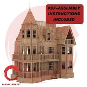 File di taglio laser Castello da 3 mm Svg Modello di assemblaggio 3D Giocattolo educativo SVG Bundle Casa delle bambole Puzzle vettoriale Dxf Eps Pdf Cdr Ai Svg CNC