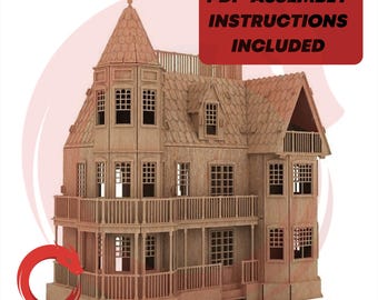 Laser cut file Castle 3 mm Svg Template 3d assembly model educational toy SVG bundle doll house Vector  puzzle Dxf Eps Pdf Cdr Ai Svg cnc