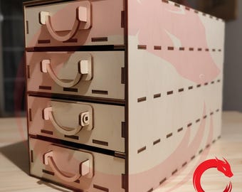 Laser cut multitool organizer with hands SVG glowforge wood box DXF files Vector template file Cdr Ai Pdf Eps cnc
