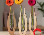 Laser cut Modern Flower Vase Flask Stand SVG bundle glowforge wood files Vector template puzzle Dxf Pdf Eps Cdr cnc pattern