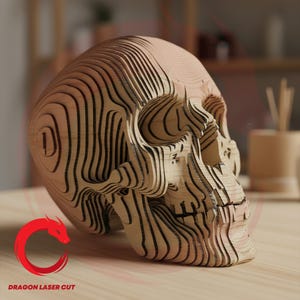 Laser geschnitten Holz menschlichen Schädel 3D-Puzzle SVG Glühschmieden Holz-Schnittdateien Vektor Vorlage Puzzle-Datei DXF Pdf Eps Cnc Muster