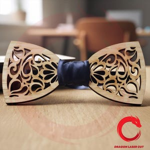 Laser cut set of 4 bowties bundle glowforge wood bowtie svg files Vector template puzzle cutting file DXF Pdf Eps cnc unique pattern