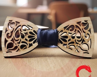 Laser cut 4 bowties glowforge wood bowtie svg files Vector template DXF cnc pattern