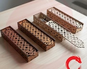 Laser cut pen box SVG glowforge wood pencil box DXF files Vector template cutting file Cdr, Pdf Ai cnc pattern